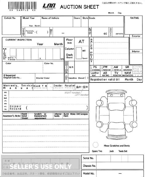 LAA Auction Sheet