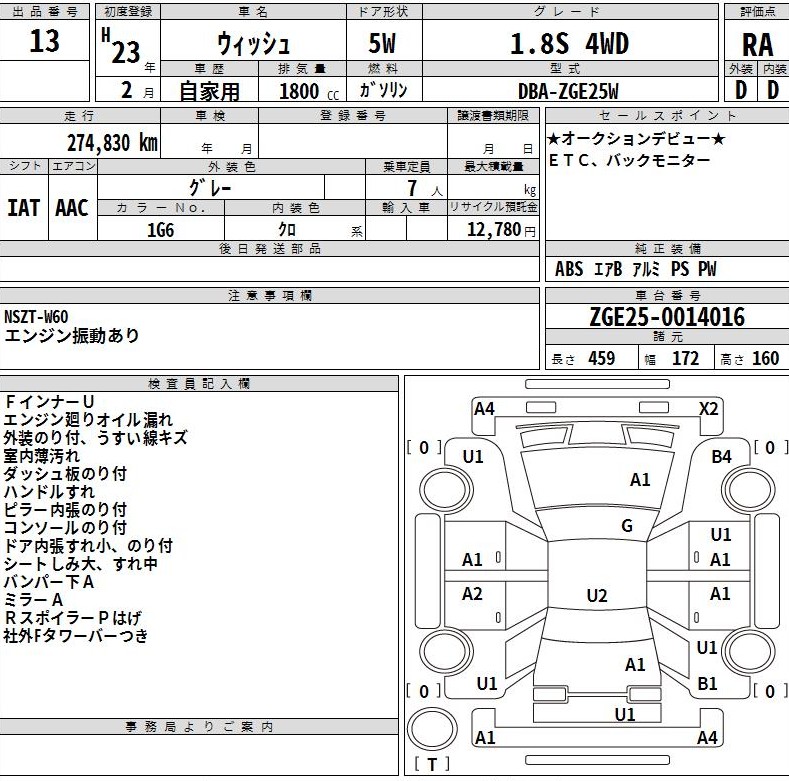 Auction Sheet