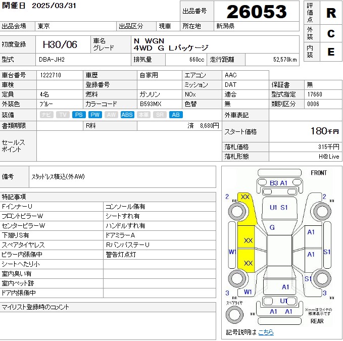 Auction Sheet