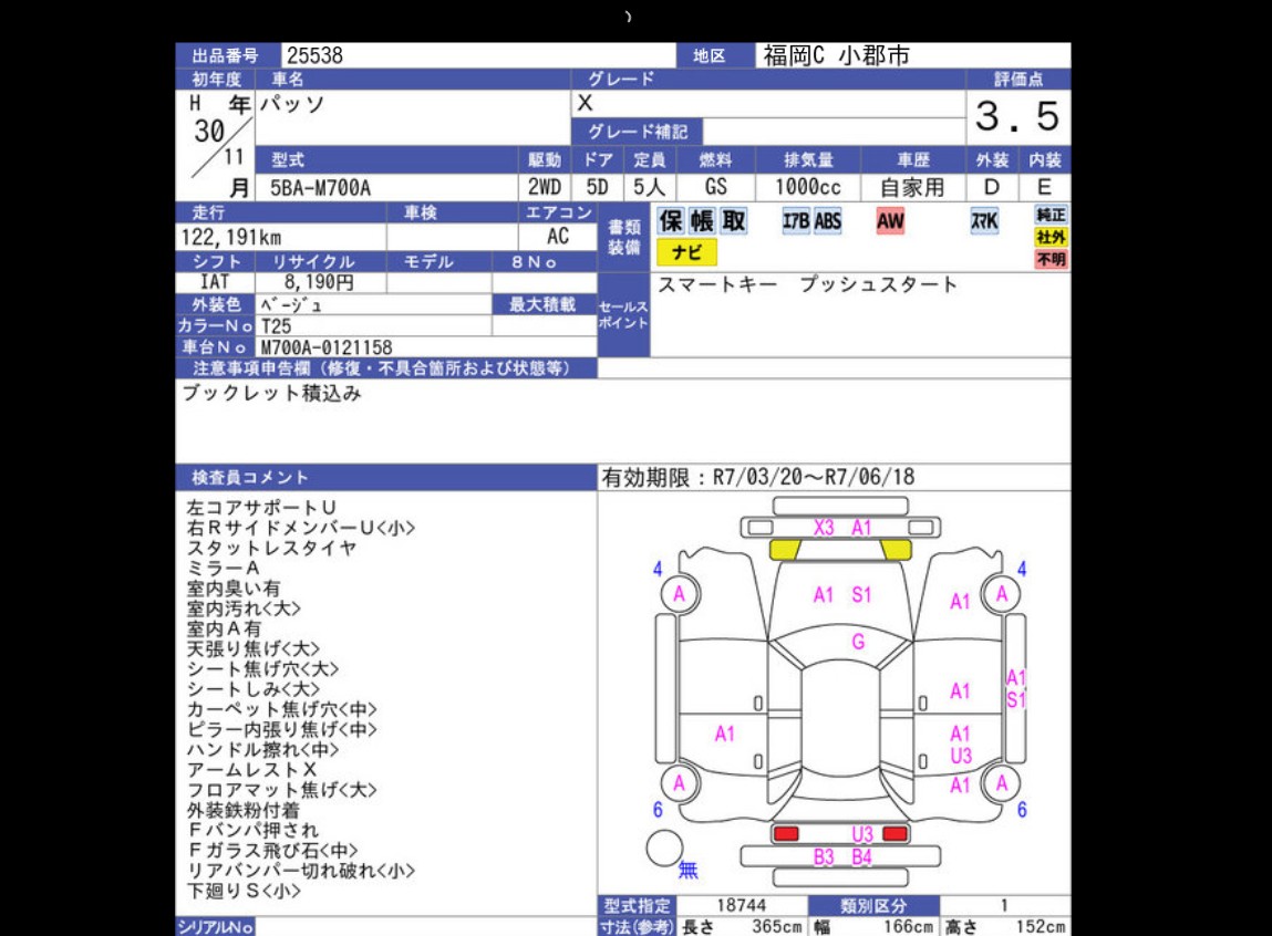 Auction Sheet