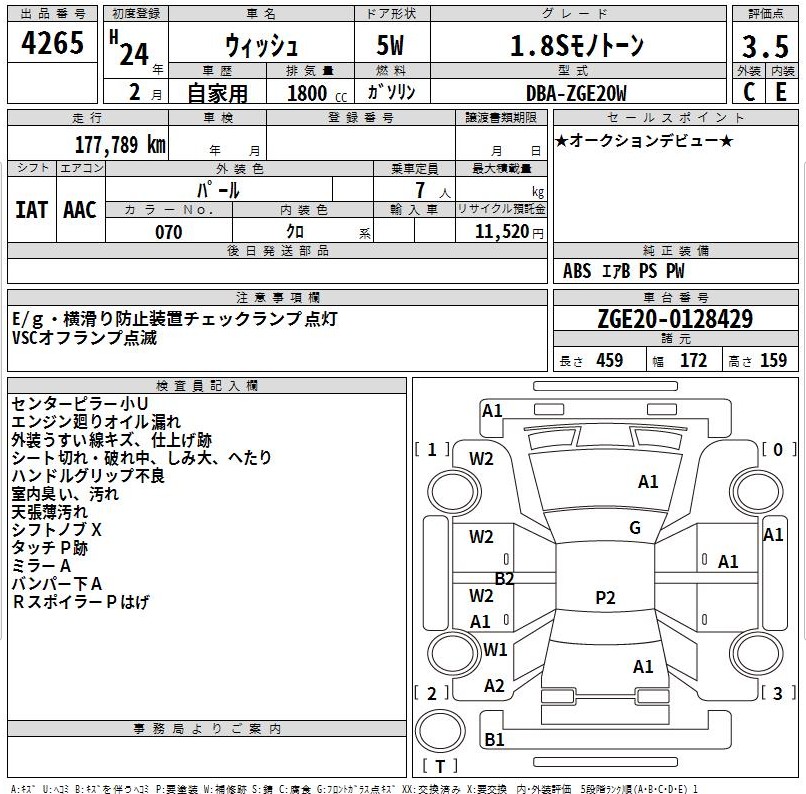 Auction Sheet