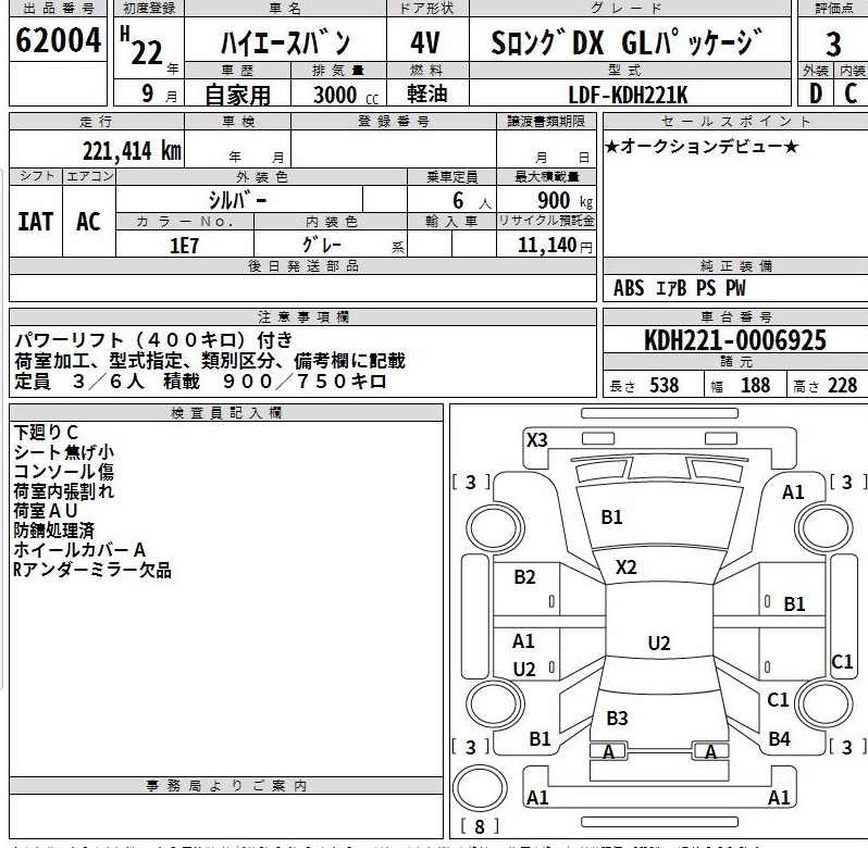 Auction Sheet