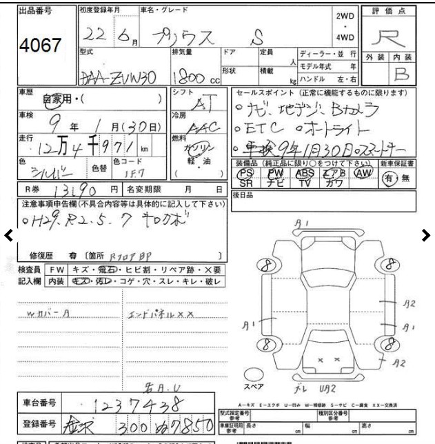 Auction Sheet