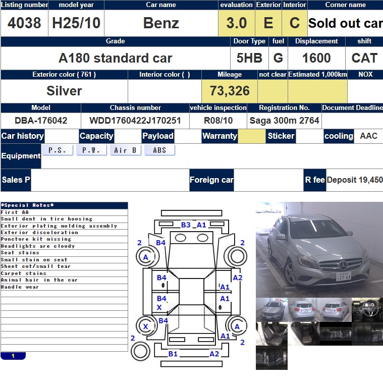 Auction Sheet