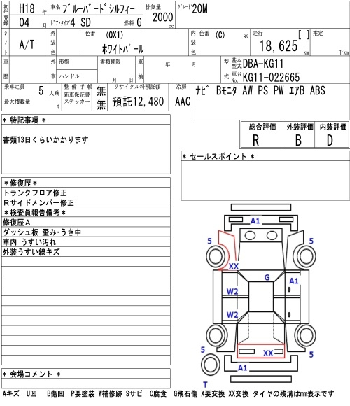 Auction Sheet