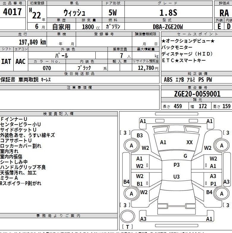 Auction Sheet