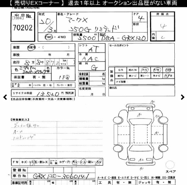 Auction Sheet