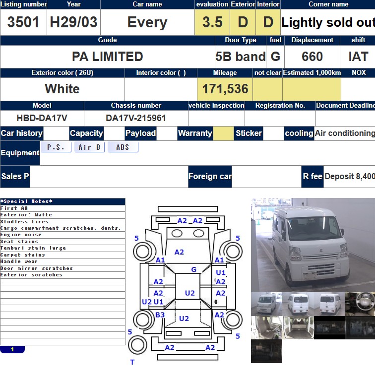 Auction Sheet