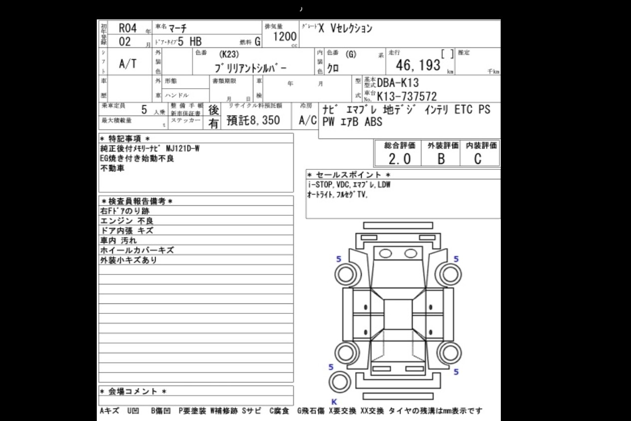 Auction Sheet