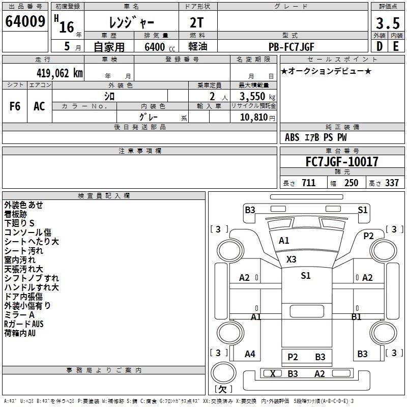 Auction Sheet