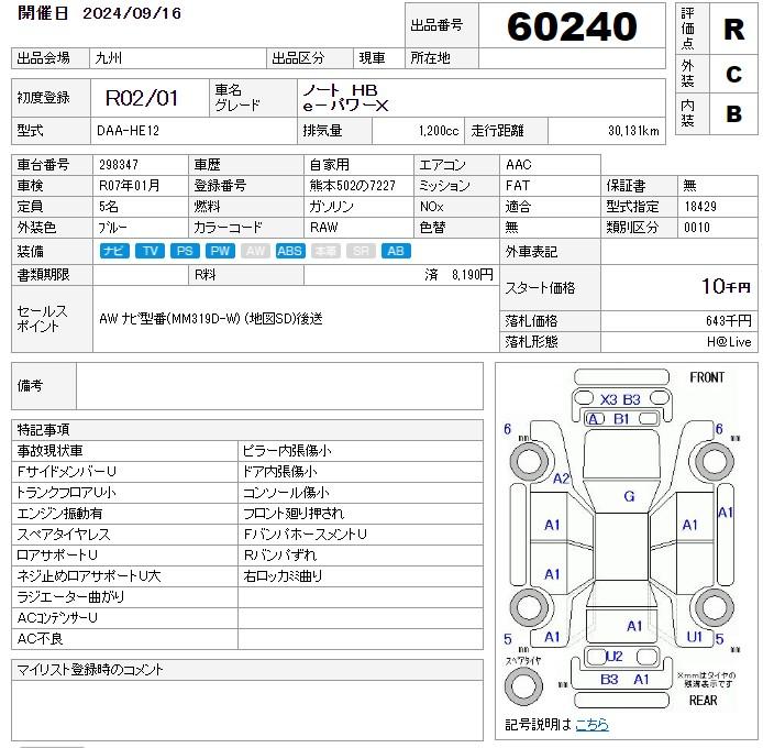 Auction Sheet