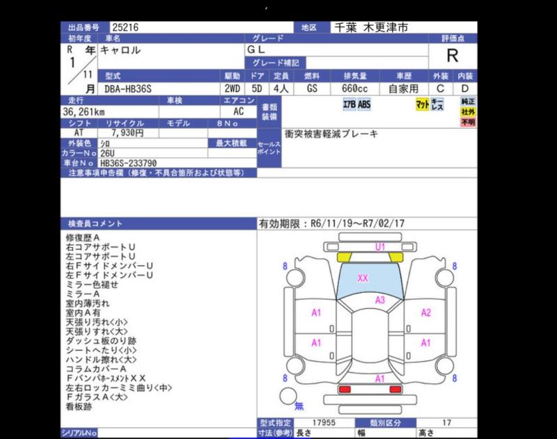 Auction Sheet