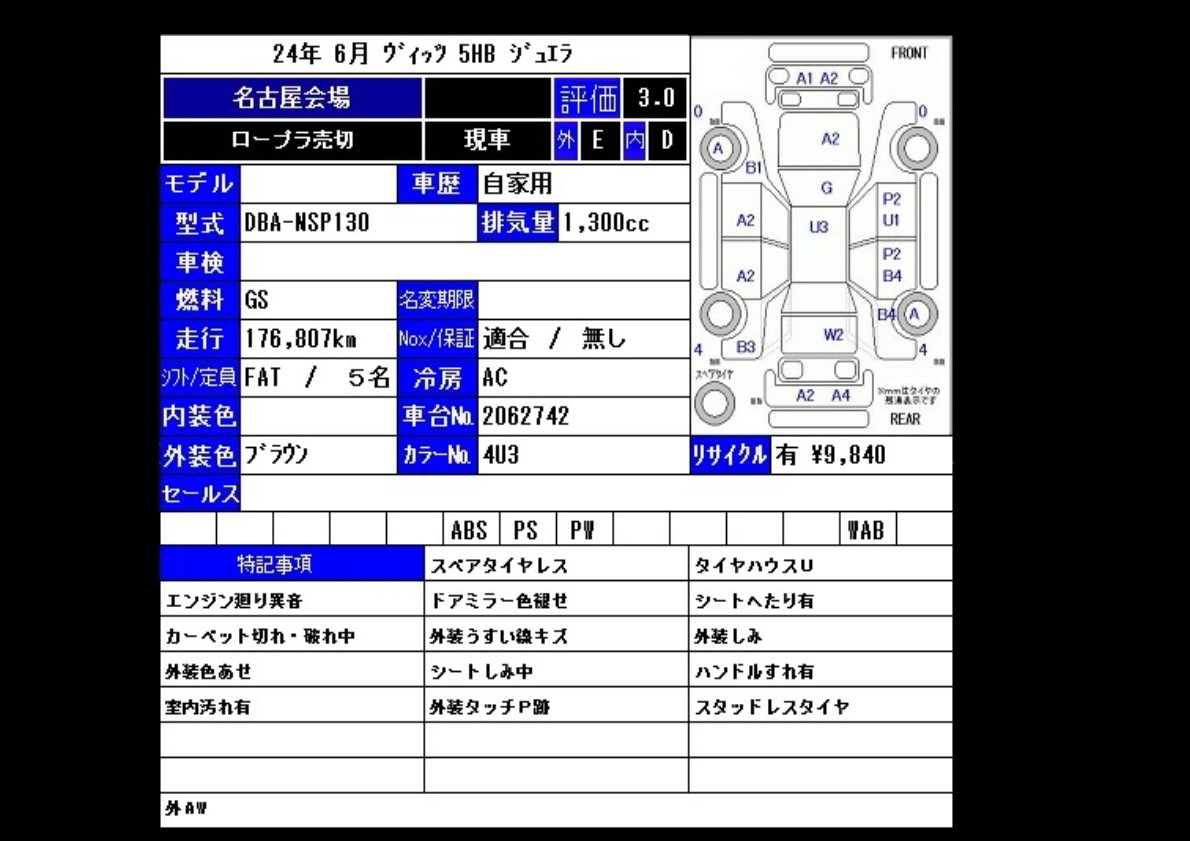 Auction Sheet