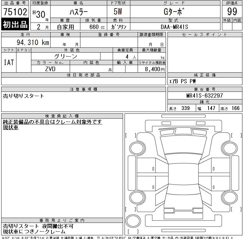 Auction Sheet