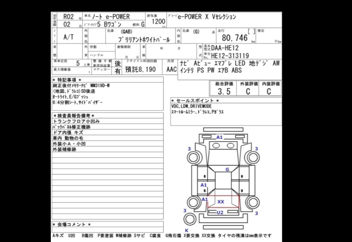 Auction Sheet