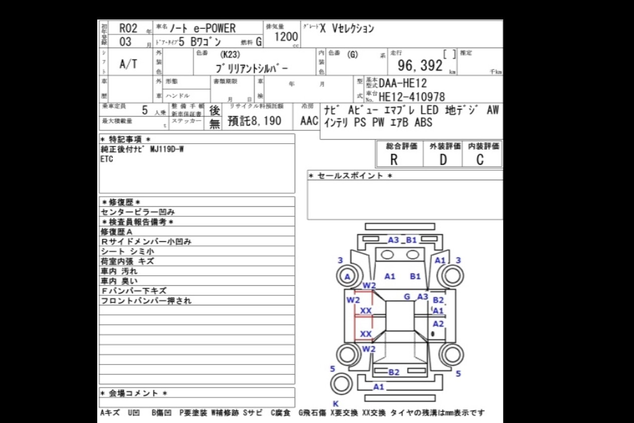 Auction Sheet