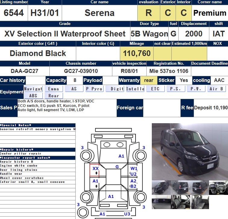 Auction Sheet