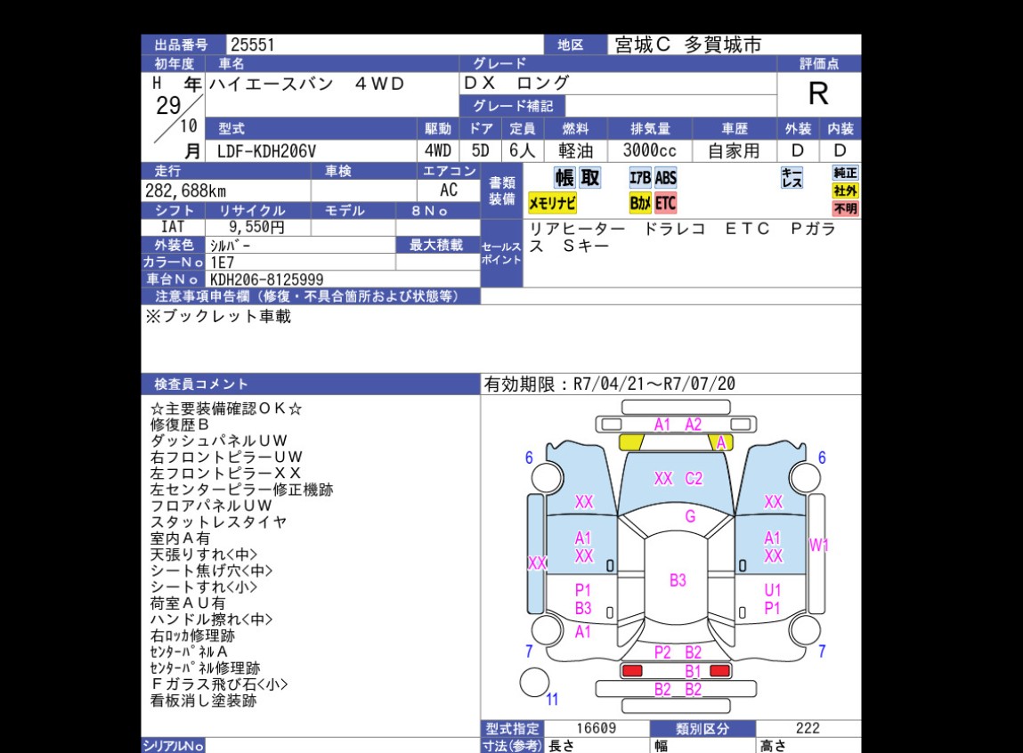 Auction Sheet